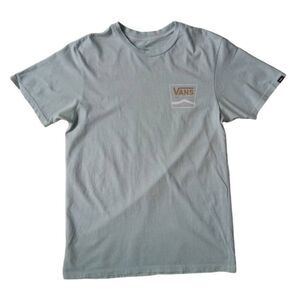 Vans Off The Wall Light Blue Classic Fit Cotton Graphic Print Tee Men's Medium